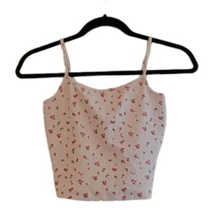 White, Pink and Green ONLY Women's Floral Crop Camisole Top